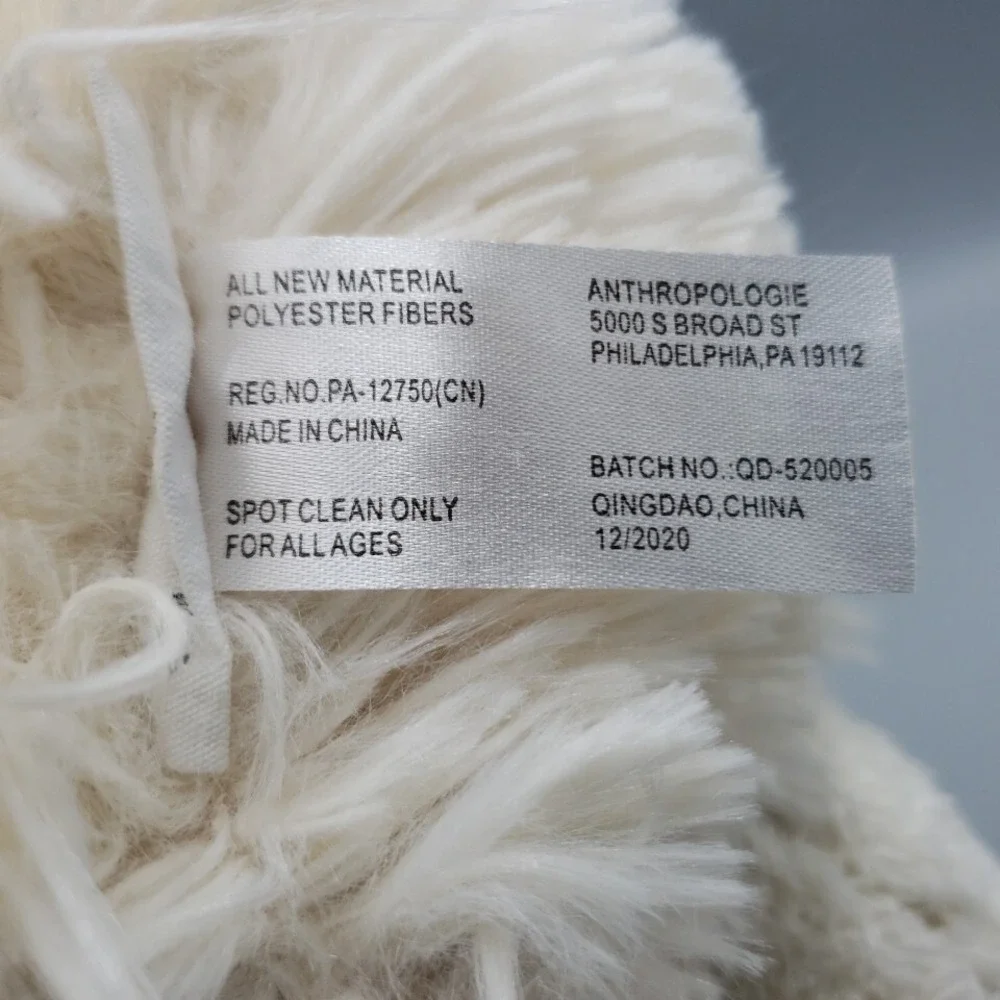Llama Stuffed Animal Toy Anthropologie Plush Off White 14" Super Soft & Cozy - Picture 11 of 12